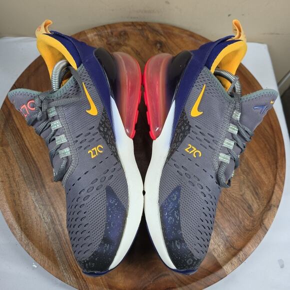 Nike Air Max 270 Womens Gray Blue Yellow Red Size 8 Low Top Shoes Sneakers - Picture 5 of 10